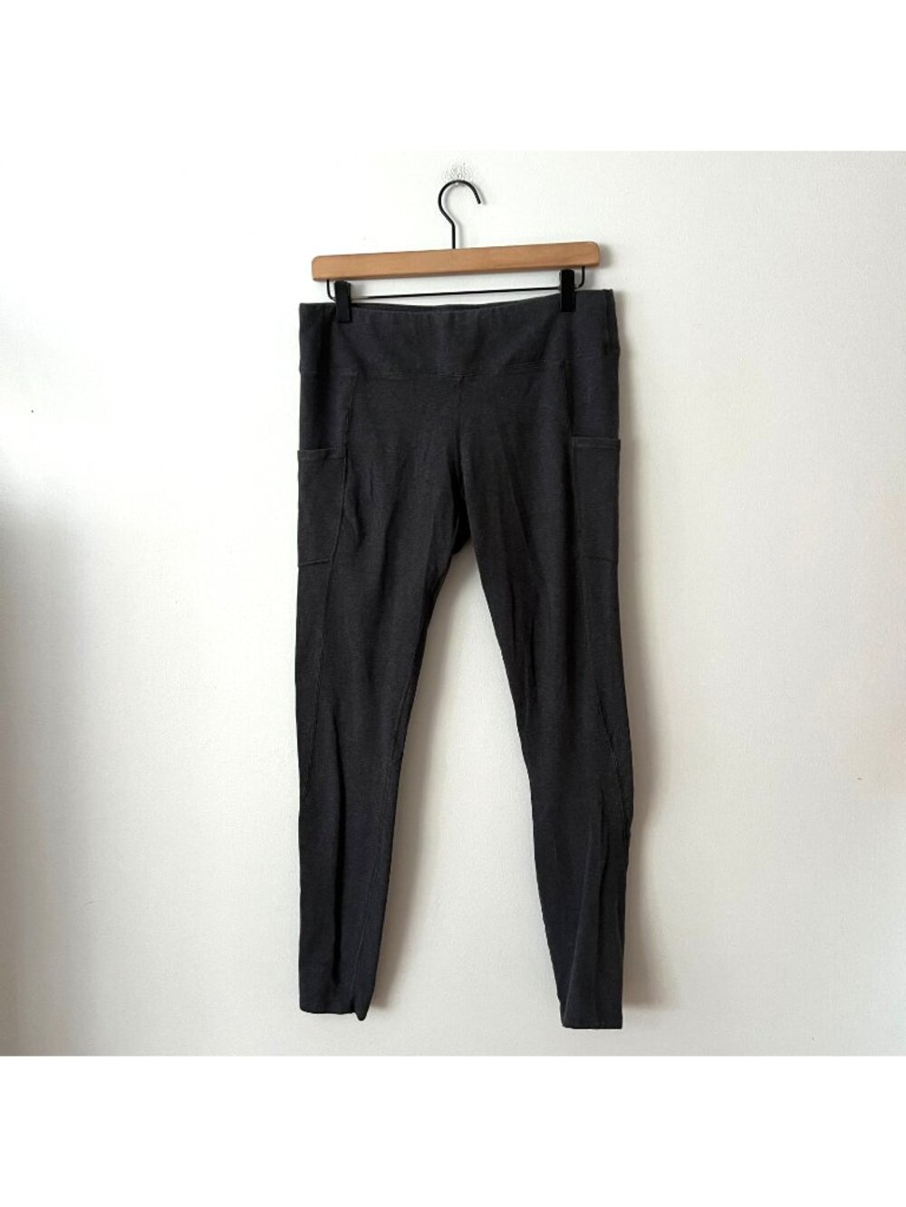 Pact Dark Gray Organic Cotton Pocket Leggings Women's Size Large